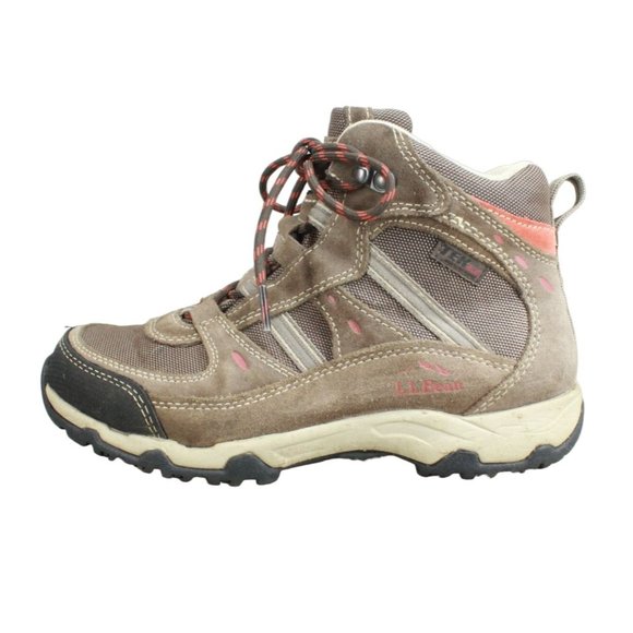 LL Bean Trail Model 4 Brown Leather Mesh Waterproof Hiking Boots 7.5M - Picture 1 of 9